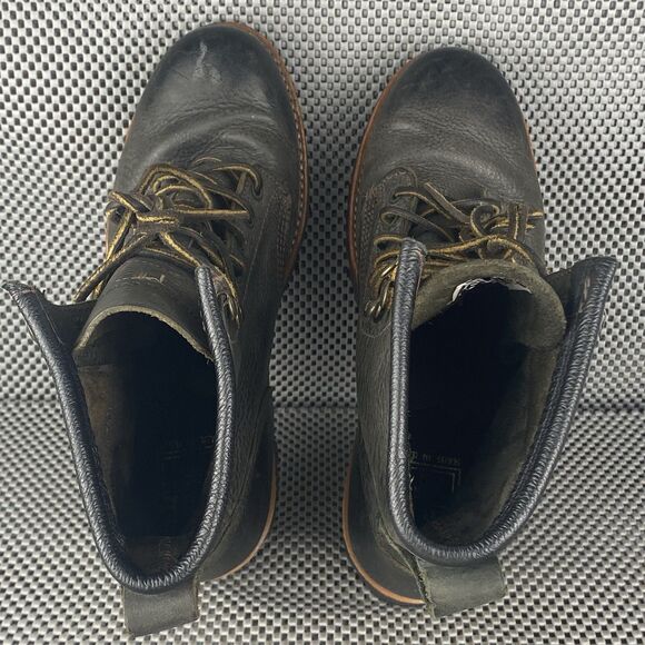 Vintage Frye Logger Combat Boot Mens Size 9 Black Leather Lace Up Made In USA - Picture 10 of 16
